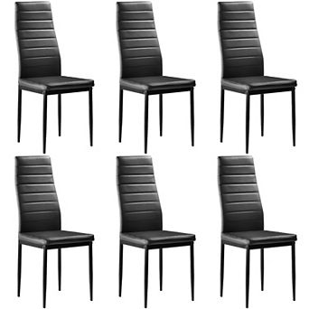Dining Chair Soft Leather with Ergonomic Back and Waterproof Performance - (Set of 6)