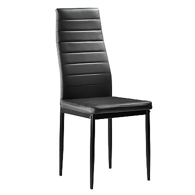 Dining Chair Soft Leather with Ergonomic Back and Waterproof Performance - (Set of 6)