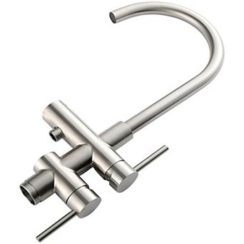 Modern Style Luxury Freestanding Bathtub Faucet, Brushed Nickel