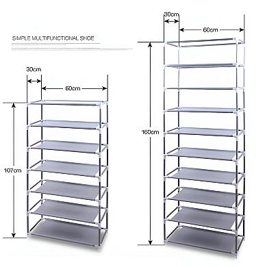 Fashionable Room-saving 9 Lattices Non-woven Fabric Shoe Rack - Wine Red
