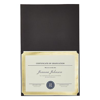 12-pack Black Certificate Holders - Use As Award, Diploma Cover, Letter-size