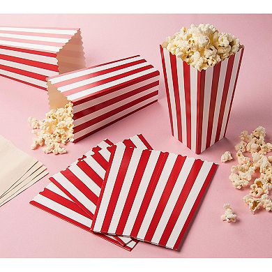 100-pack Of Large Paper Popcorn Favor Boxes For Movie Night, 3.7x7.8 In