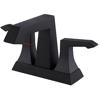 Contemporary Heavy Duty Deck Mounted 2-Handle Bathroom Sink Faucet-Matte Black