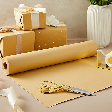 Kraft Paper Roll 17.5 X 1200 In, Brown Shipping Paper For Wrapping (100 Feet)