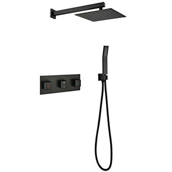 Modern Style Luxury Bathroom Shower Faucet Set-Matte Black