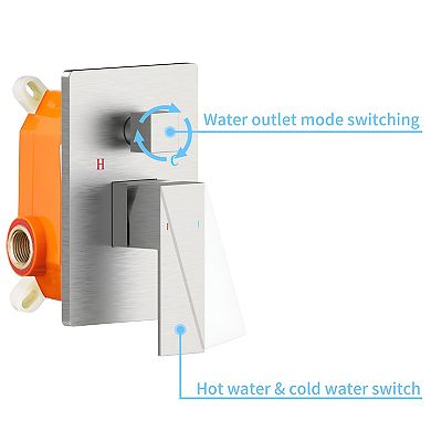 Wall Mounted Shower System with 12-Inch Rainfall Shower Head and Handheld, Brushed Nickel