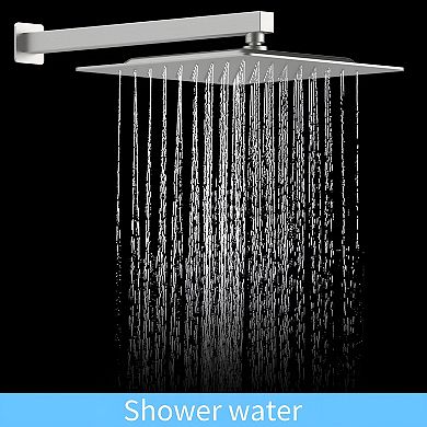 Wall Mounted Shower System with 12-Inch Rainfall Shower Head and Handheld, Brushed Nickel
