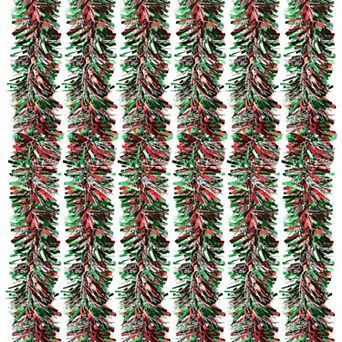 6x Christmas Sparkling Tinsel Garland For Holiday Party Hanging Decor 5.5x112"