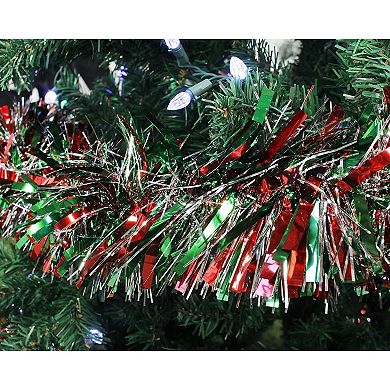6x Christmas Sparkling Tinsel Garland For Holiday Party Hanging Decor 5.5x112"