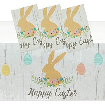 3x Happy Easter Plastic Party Tablecloth With Bunny Rabbit For Party 54x108”