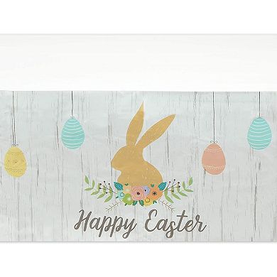 3x Happy Easter Plastic Party Tablecloth With Bunny Rabbit For Party 54x108”