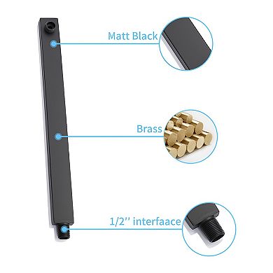 Premium Wall Mounted Rain Mixer Shower Faucet Set-Matte Black