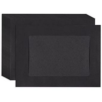 50 Pack 4x6” Picture Frame, Small Black Paper Photo Mat Holder Diy Wall Décor