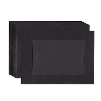 50 Pack 4x6” Picture Frame, Small Black Paper Photo Mat Holder Diy Wall Décor