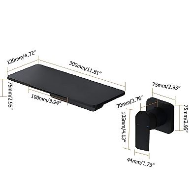 Modern Design Wall Mounted Bathroom Waterfall Faucet with Separate Switch