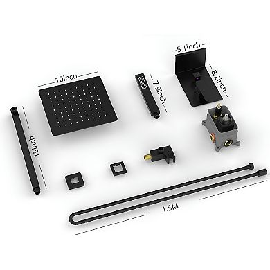 Rainfall Shower System With Storage Rack 10 Inch Shower Faucet Set