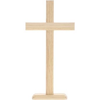 2x Easter Unfinished Wood Crosses For Crafts Table Displays Home Decor 7.9x15.5"