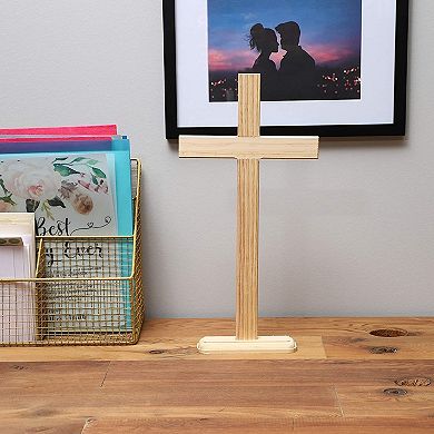 2x Easter Unfinished Wood Crosses For Crafts Table Displays Home Decor 7.9x15.5"