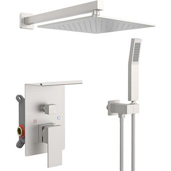 Rainfall Shower System With Storage Rack 10 inch Shower Faucet Set