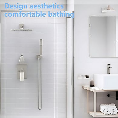 Rainfall Shower System With Storage Rack 10 inch Shower Faucet Set