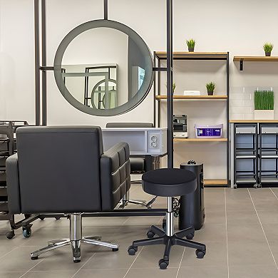 Fashionable Arch Feet Rotation Round Shape Bar Stool, Black