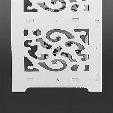 Wood-plastic Board Six Tiers Carved Shoe Rack - White