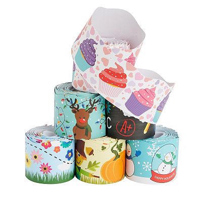 6 Rolls 234 Feet Holiday Scalloped Bulletin Board Borders Strips For Classroom