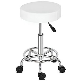 Ha Ha Feet Rotation Round Shape Bar Stool-White