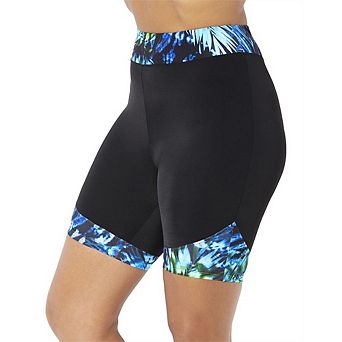 Swimsuits for All Women's Chlorine Resistant Printed Swim Bike Short
