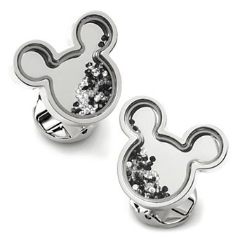 Mickey Mouse Silhouette Caviar Bead Cufflinks