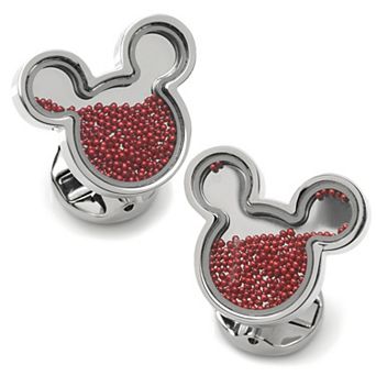 Mickey Mouse Silhouette Caviar Bead Cufflinks