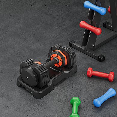 55lb 5 In 1 Single Adjustable Dumbbell Free Dumbbell Weight Adjust With Anti-slip Metal Handle