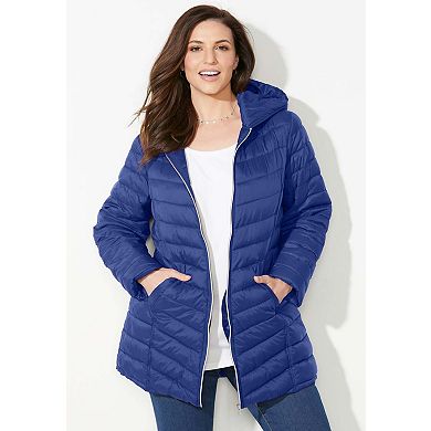 Catherines Women's Plus Size Packable Puffer Coat