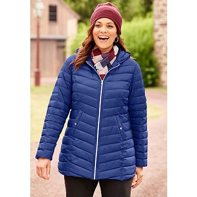 Catherines Women's Plus Size Packable Puffer Coat