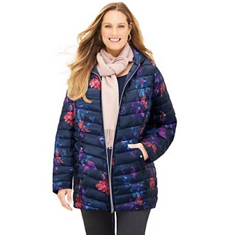 Catherines Women's Plus Size Petite Packable Puffer Coat