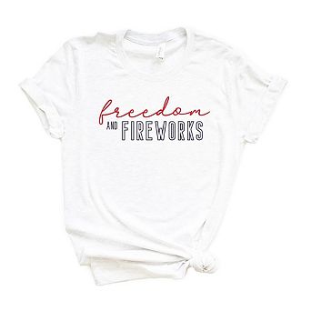 Freedom And Fireworks Short Sleeve Graphic Tee