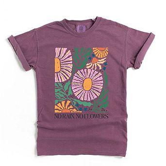 Boho No Rain No Flowers Garment Dyed Tees