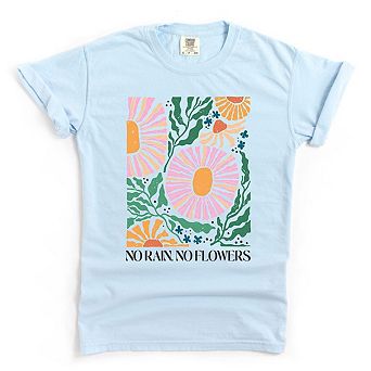 Boho No Rain No Flowers Garment Dyed Tees