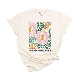 Boho No Rain No Flowers Garment Dyed Tees