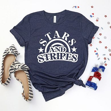 Stars And Stripes Arched Short Sleeve Graphic Tee