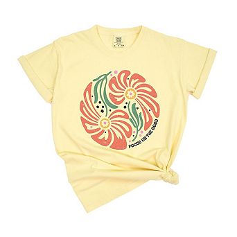 Boho Flowers Circle Garment Dyed Tees