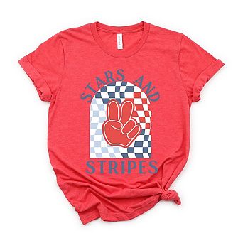 Stars And Stripes Peace Short Sleeve Graphic Tee