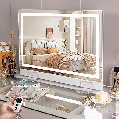 Vanitii Hollywood Mirror With Led Lights Remote Control Self-timer Wall Mount