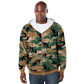 Boulder Creek by KingSize Men's Big & Tall Full-Zip Thermal Hoodie