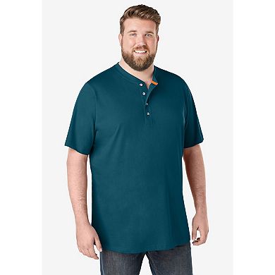 Boulder Creek By Kingsize Men's Big & Tall Heavyweight Short-sleeve Henley Shirt