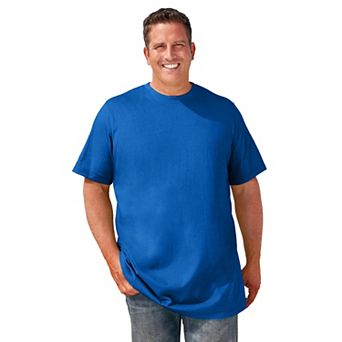 Kingsize Men's Big & Tall Shrink-less Lightweight Longer-length Crewneck T-shirt