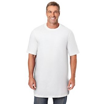 Kingsize Men's Big & Tall Shrink-less Lightweight Longer-length Crewneck T-shirt
