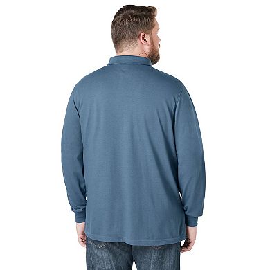 KingSize Men's Big & Tall Banded Bottom Pocket Shrink-Less Cotton Polo Shirt