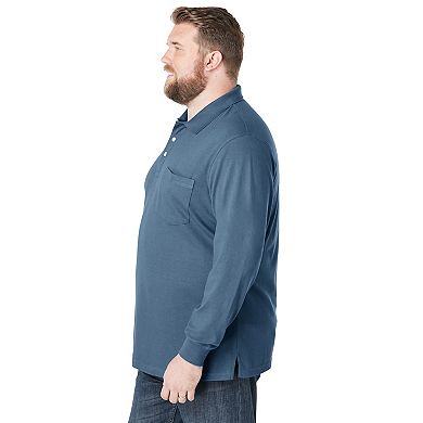 KingSize Men's Big & Tall Long-Sleeve Shrink-Less Piqu√© Polo