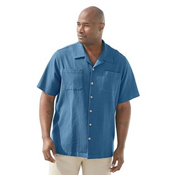 Kingsize Men's Big & Tall Gauze Camp Shirt